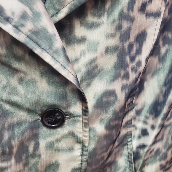 Lafayette 148 Shiny Green Animal Print Jacket - Picture 3 of 6